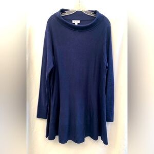 Denim & Co Purple Turtleneck Sweater Tunic Top Size XL